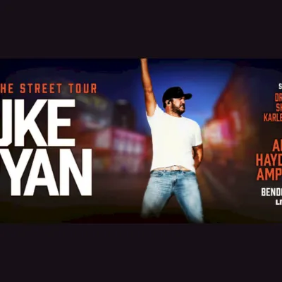Concert poster: Luke Bryan &ldquo;Word on the Street Tour&rdquo; August 6 at Hayden Homes Amphitheater, with special guests and ticket info.