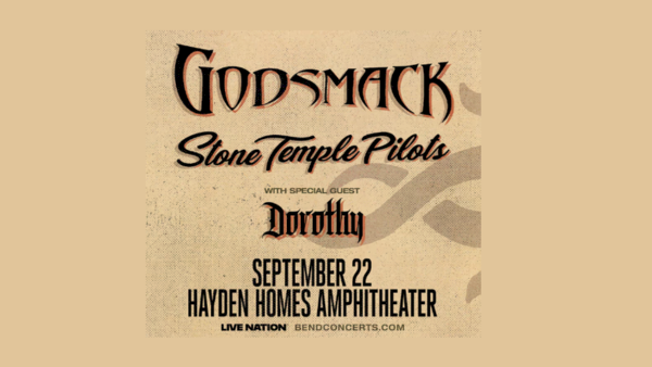 A concert poster for Godsmack and Stone Temple Pilots featuring special guest Dorothy, dated September 22 at the Hayden Homes Amphitheater.